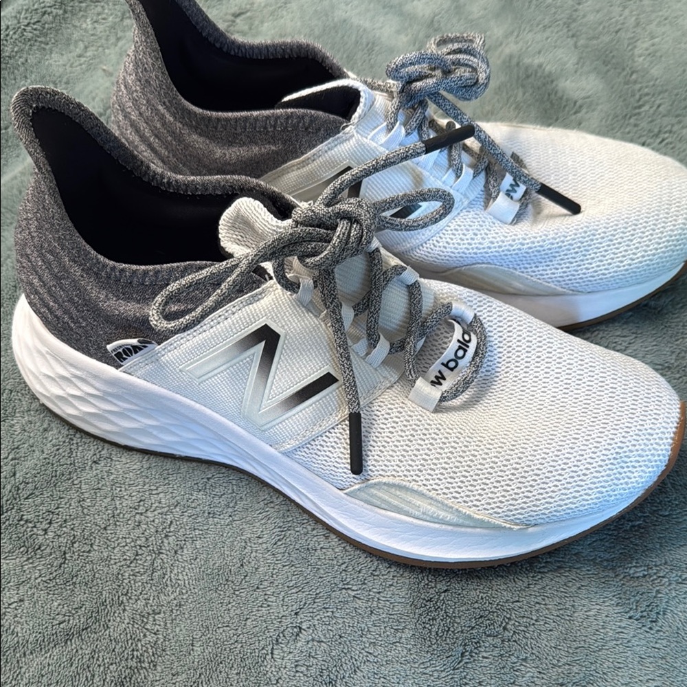 New Balance Light Gray and White Running Shoes